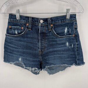 Levi’s Premium 501® Women’s High-Rise Distressed Denim Cutoff Shorts 26
